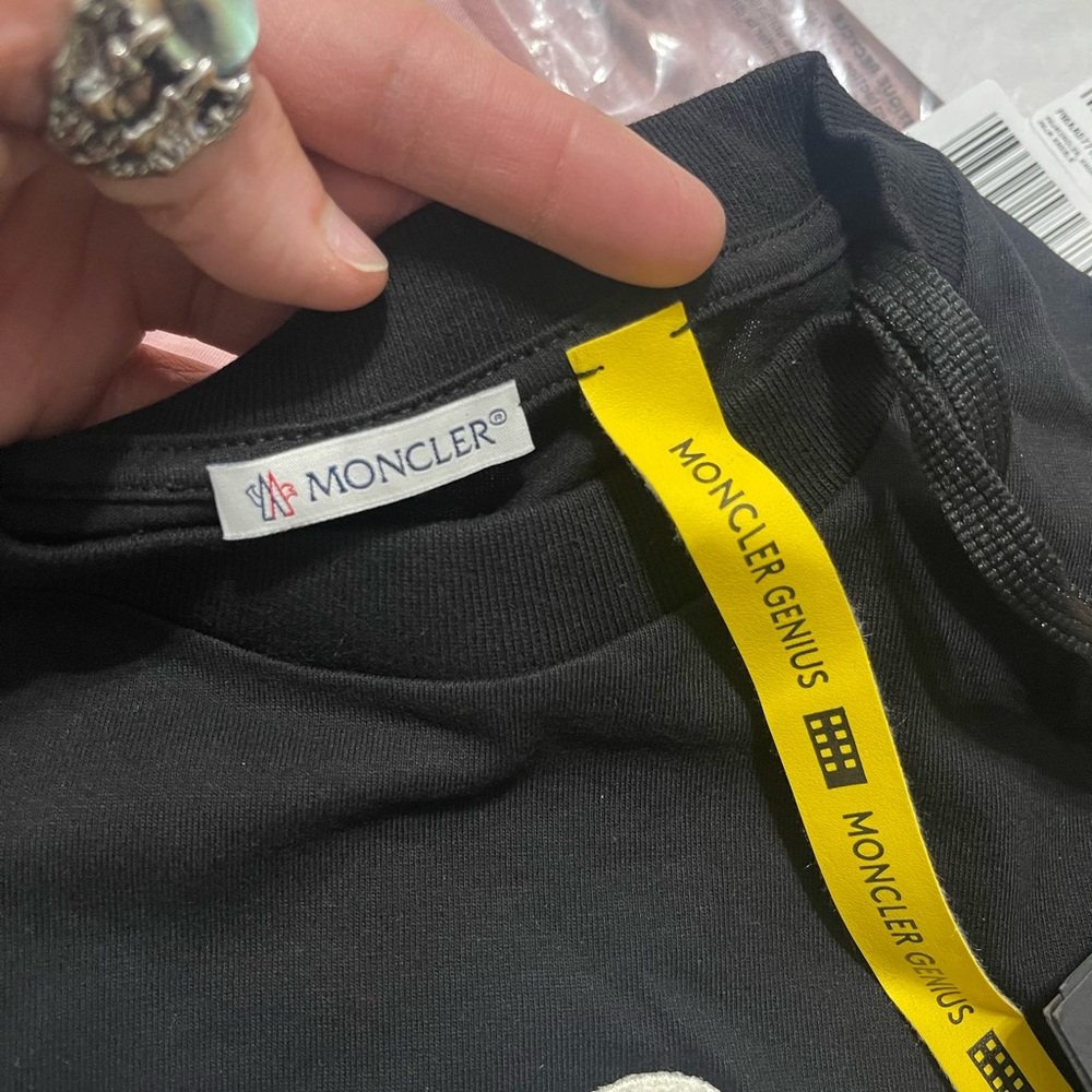 NWT Men’s Size Small Moncler X Palm Angels Wing Logo Tee 100% Cotton In Black - Picture 11 of 17